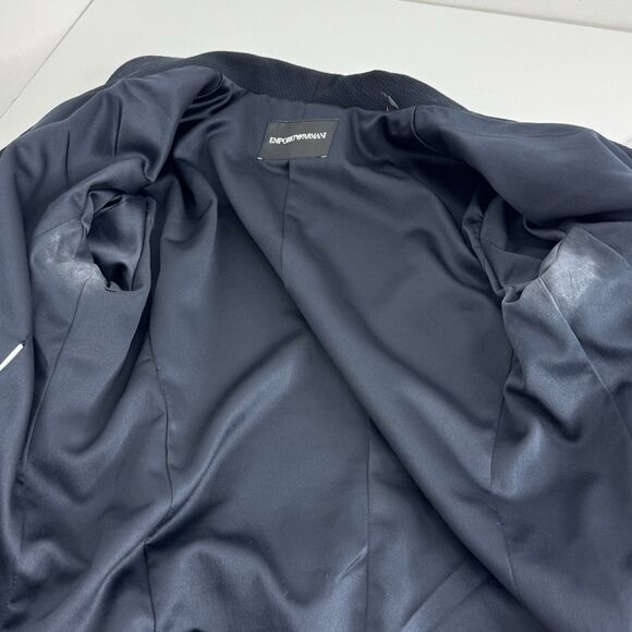 emporio armani fitted double breasted blazer jacket Belted Emblem Sz 42 / 4 - Picture 14 of 16